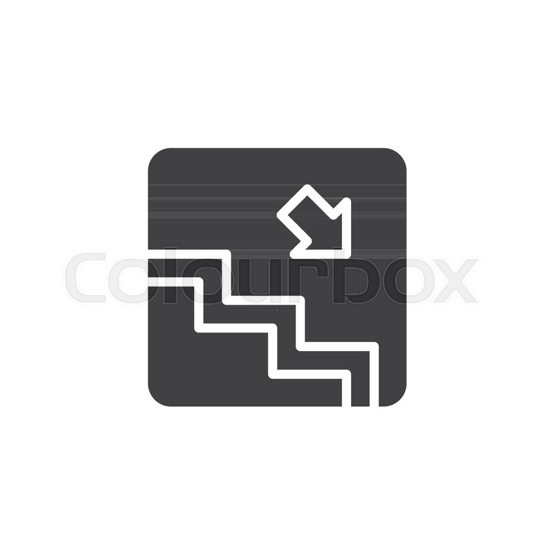 800x800 Subway Stairs Arrow Vector Icon Stock Vector Colourbox