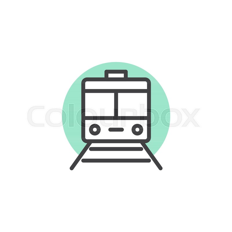 800x800 Train Subway Icon Vector, Linear Flat Stock Vector Colourbox