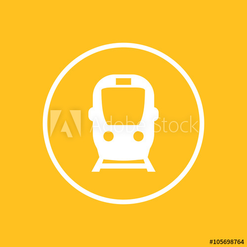 500x500 Subway Icon, Public Transport Sign, Subway Pictogram, Round White