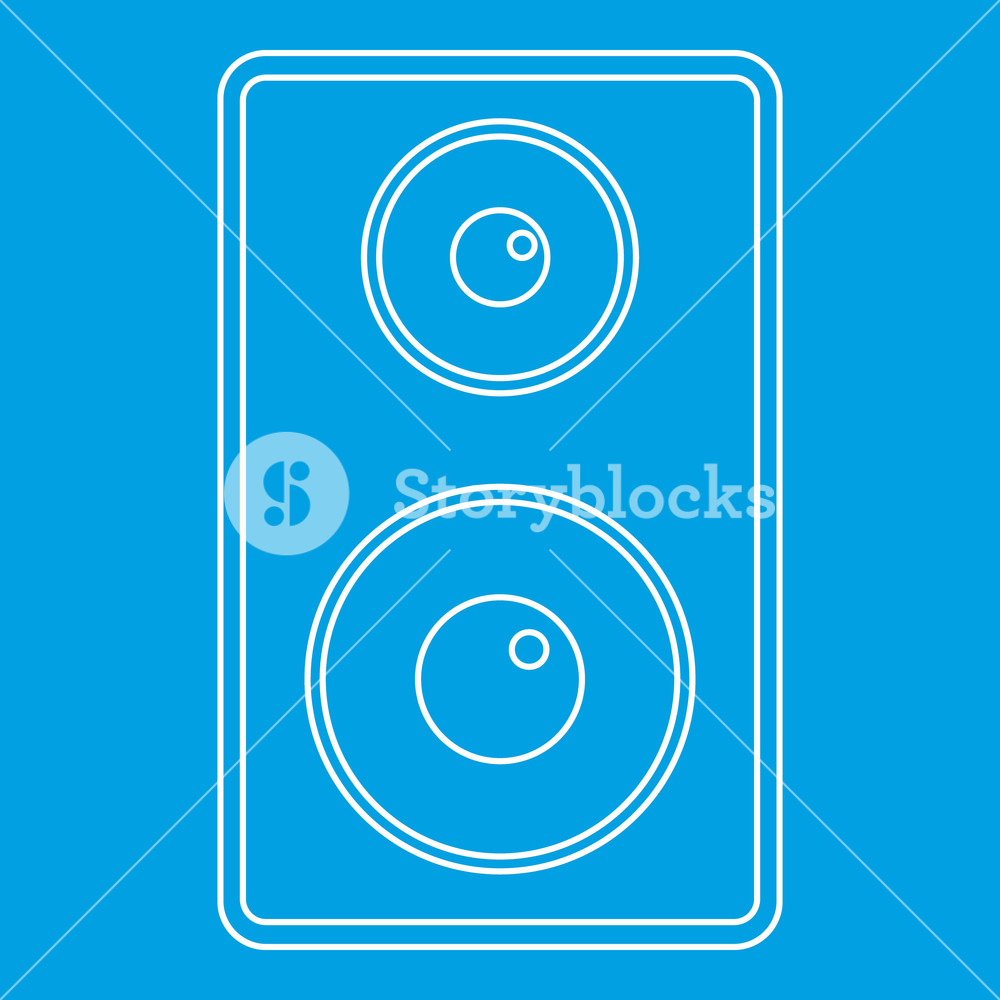 Subwoofer Icon Blue Outline Style Isolated Vector Illustration 1000x1000 Subwoofer Icon Blue Outline Style Isolated Vector Illustration