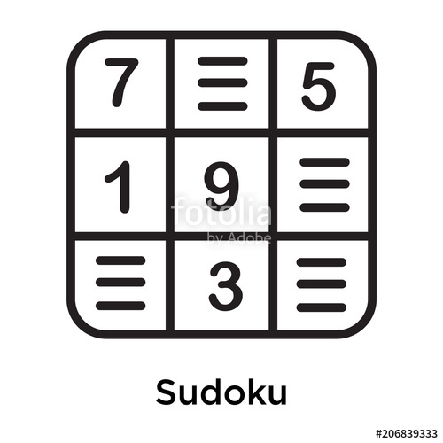 500x500 Sudoku Icon Vector Sign And Symbol Isolated On White Background