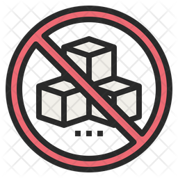 256x256 No Sugar Icon Of Colored Outline Style