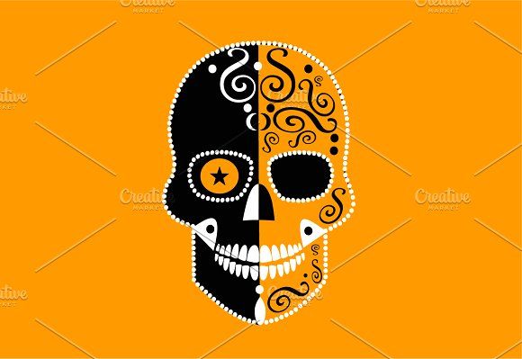Halloween Skull Icon Orange Color 580x399 Halloween Skull Icon Orange Color