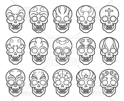 Mexican Sugar Skull Icon Set Vector Image Of Icons And Emblems 400x327 Mexican Sugar Skull Icon Set Vector Image Of Icons And Emblems