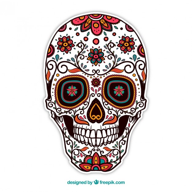 Ornamental Sugar Skull Vector Free Download 626x626 Ornamental Sugar Skull Vector Free Download