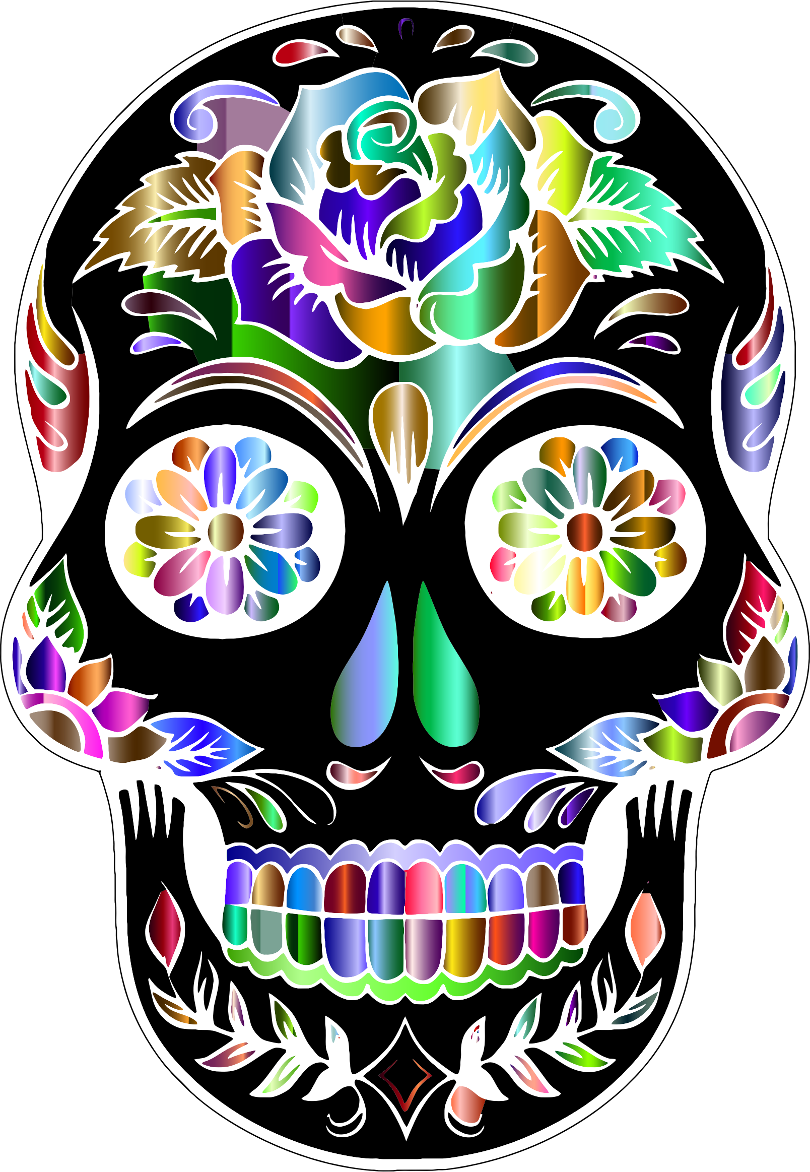 Prismatic Sugar Skull Silhouette 1608x2326 Prismatic Sugar Skull Silhouette
