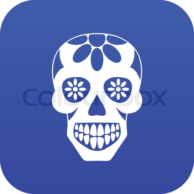 800x800 Sugar Skull, Flowers On The Skull Icon Stock Vector Colourbox