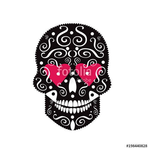 Sugar Skull Icon With Heart Eyes Stock Image And Royalty Free 499x500 Sugar Skull Icon With Heart Eyes Stock Image And Royalty Free