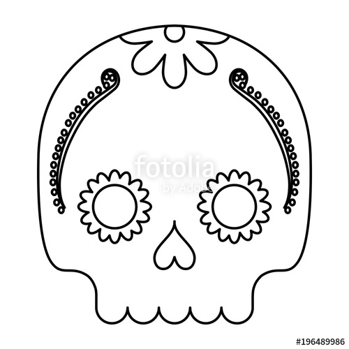 Sugar Skull Icon Over White Background, Vector Illustration Stock 500x500 Sugar Skull Icon Over White Background, Vector Illustration Stock