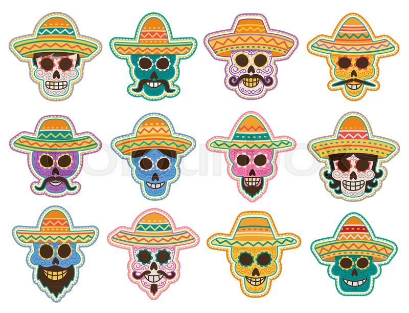 Day Of The Dead Skull Icon For Mexican Stock Vector Colourbox 800x611 Day Of The Dead Skull Icon For Mexican Stock Vector Colourbox