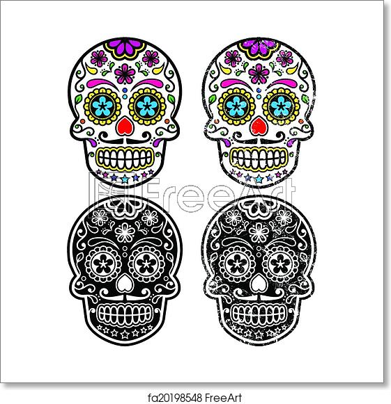 Free Art Print Of Mexican Retro Sugar Skull Icon Vintage 561x581 Free Art Print Of Mexican Retro Sugar Skull Icon Vintage