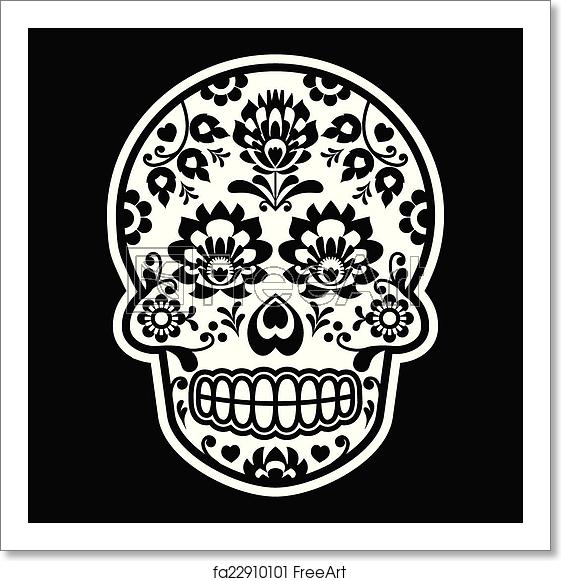 Free Art Print Of Mexican Sugar Skull 561x581 Free Art Print Of Mexican Sugar Skull