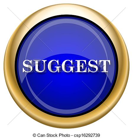 450x470 Suggest Icon Shiny Glossy Icon With White Design On Blue And Gold