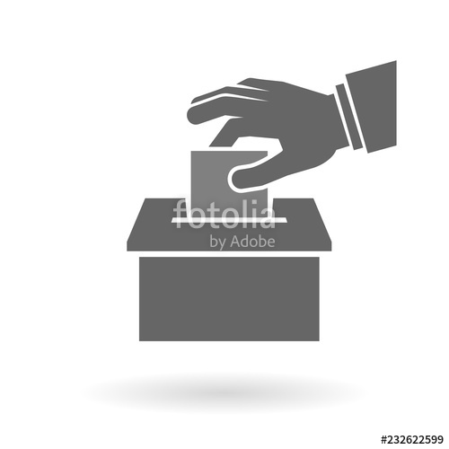 500x500 Voting, Suggestion Or Feedback Icon Concept Hand Putting Paper