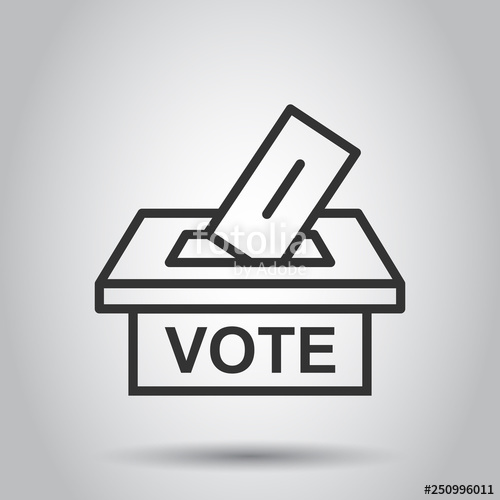 500x500 Election Voter Box Icon In Flat Style Ballot Suggestion Vector