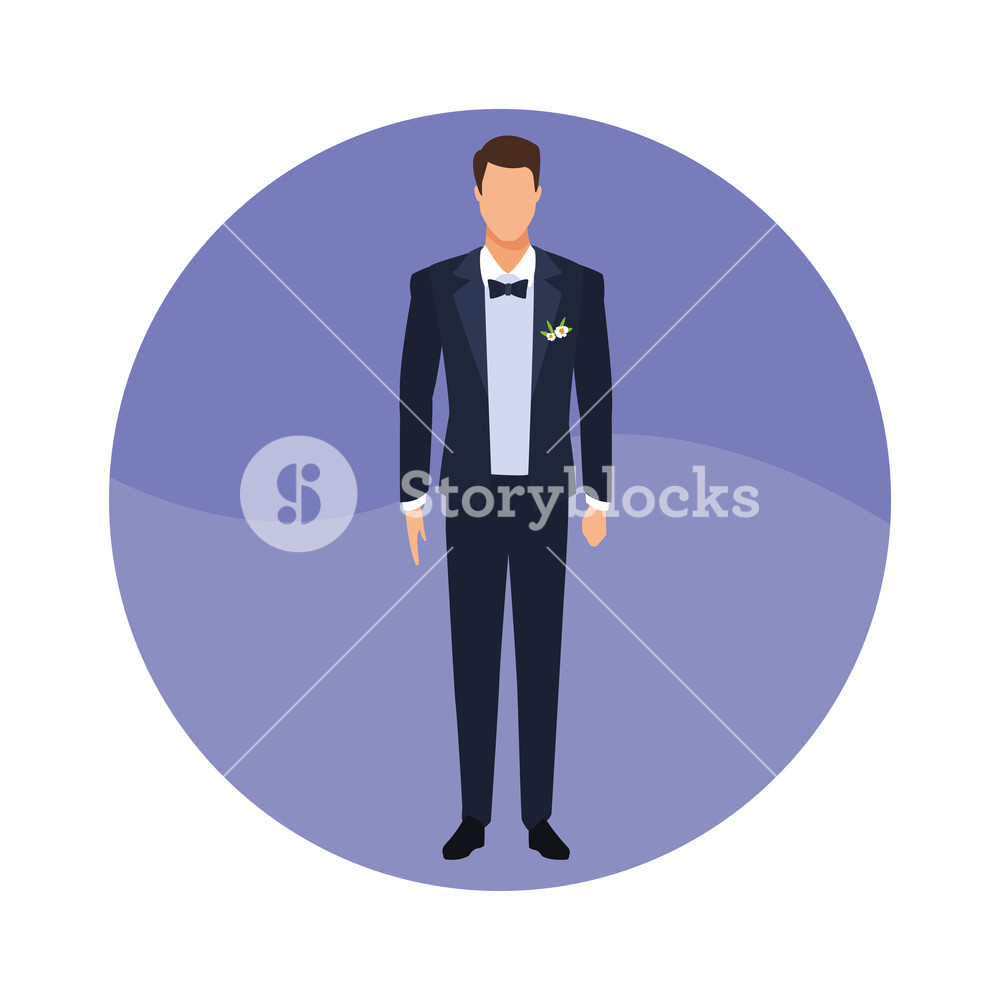 Groom Kind Of Suit With Bow Tie And Coat Round Icon Vector 1000x1000 Groom Kind Of Suit With Bow Tie And Coat Round Icon Vector
