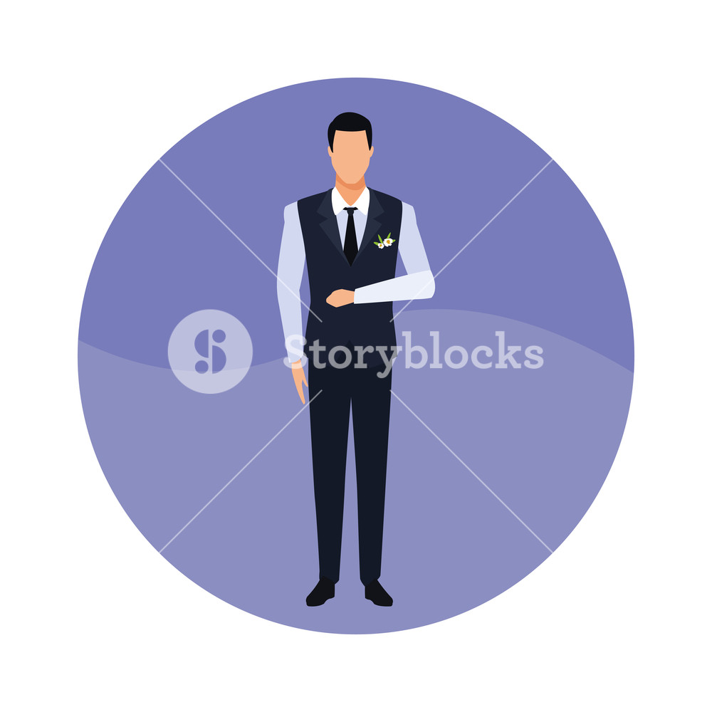 Groom Kind Of Suit With Tie And Waistcoat Round Icon Vector 1000x1000 Groom Kind Of Suit With Tie And Waistcoat Round Icon Vector