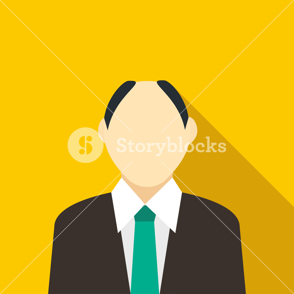 Male With A Receding Hairline In Black Suit With Green Tie Icon 1000x1000 Male With A Receding Hairline In Black Suit With Green Tie Icon