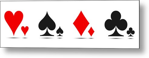 492x194 Colored Card Suit Icon Vector, Playing Cards Symbols