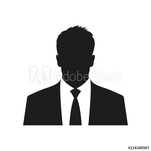 500x500 Business Man Icon Male Face Silhouette With Office Suit And Tie