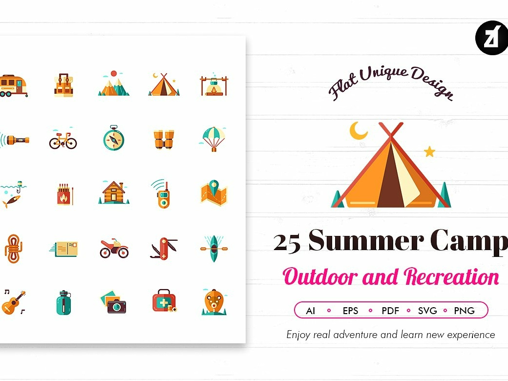 Summer Camp Icons With Graphics 1040x780 Summer Camp Icons With Graphics