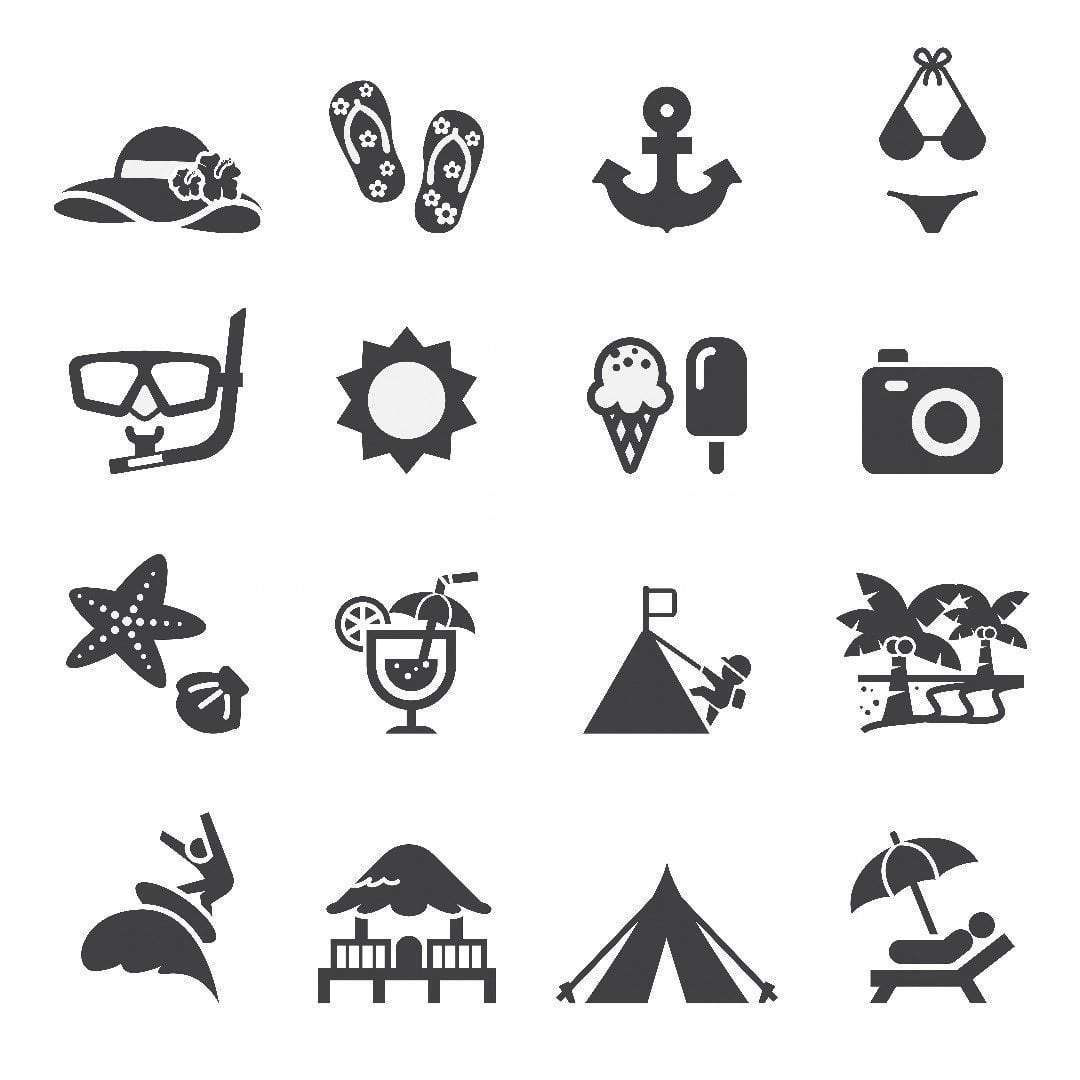1080x1080 Summer Icon Set Temporary Tattoos And Fake Tattoos
