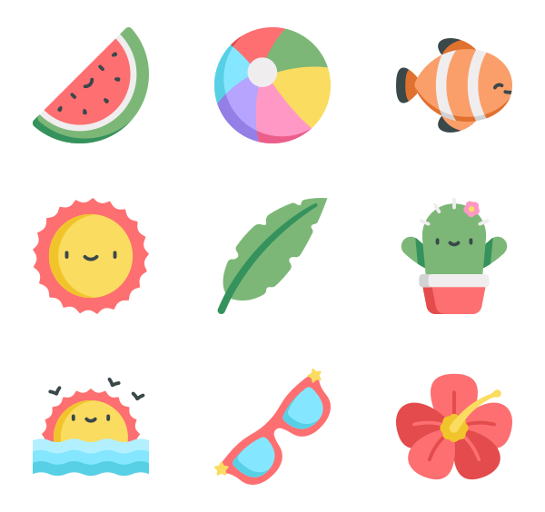600x564 Summer Icons