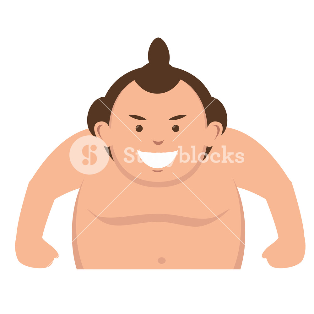 1000x1000 Sumo Wrestler Japanese Icon Vector Illustration Design Royalty