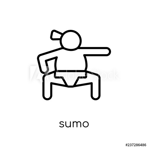 500x500 Sumo Icon Trendy Modern Flat Linear Vector Sumo Icon On White