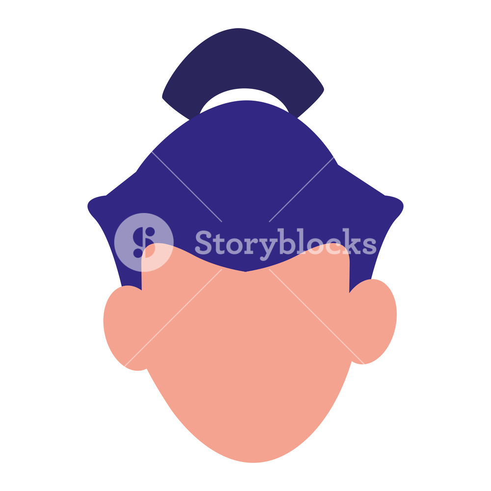 1000x1000 Sumo Wrestler Head Icon Over White Background, Vector Illustration