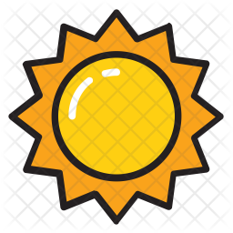 256x256 Sun Icon Of Colored Outline Style