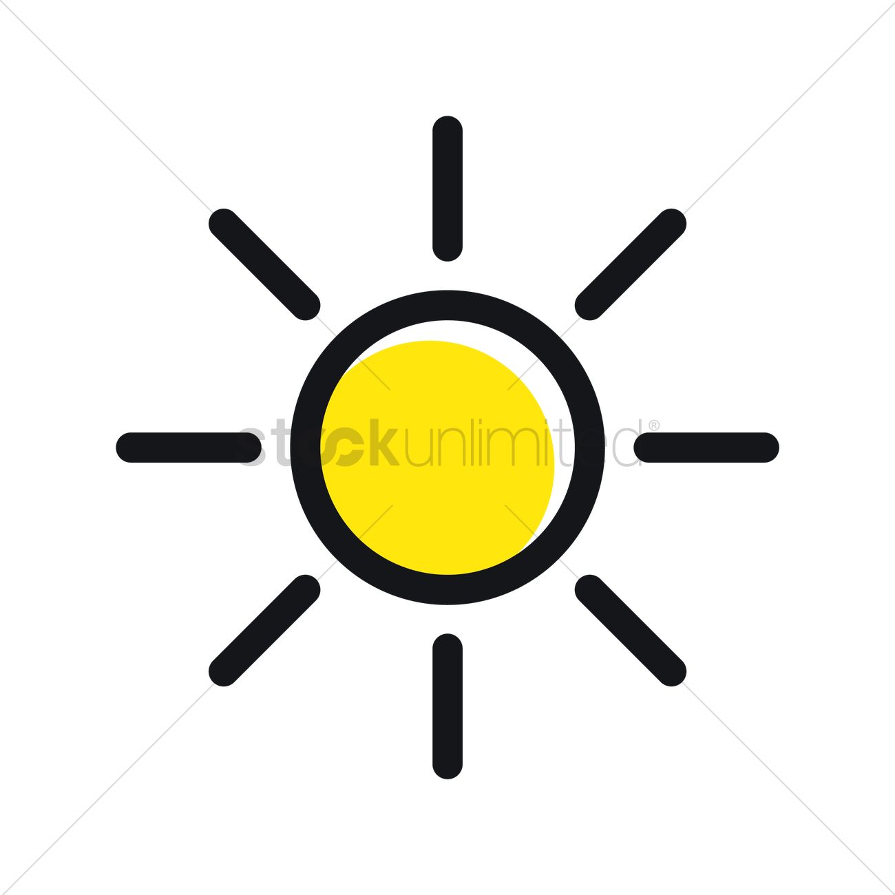 1300x1300 Sun Icon Vector Image