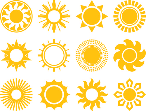 500x381 Sun Icons Design Elements Branding Icon Design, Sun Logo, Sun