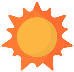 250x244 Flat Sun Icon Sticker