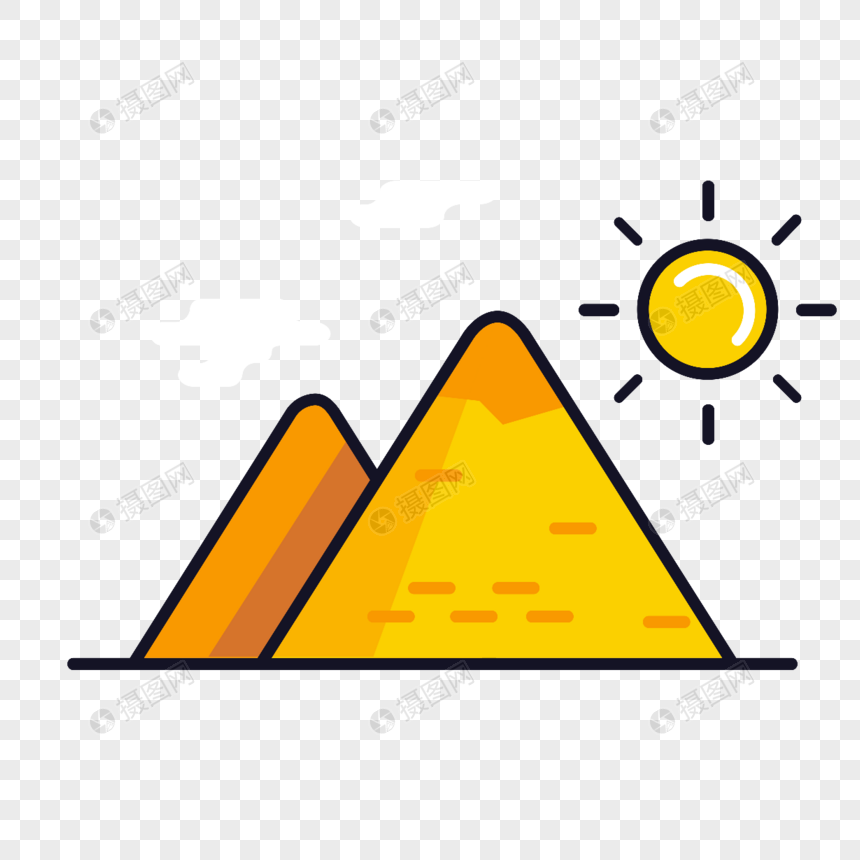860x860 Pyramid Sun Icon Free Vector Illustration Material Png