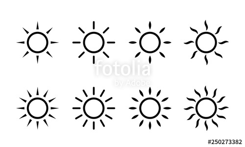 500x300 Sun Vector Sunshine Line Icons Simple Sun Icon With Rays