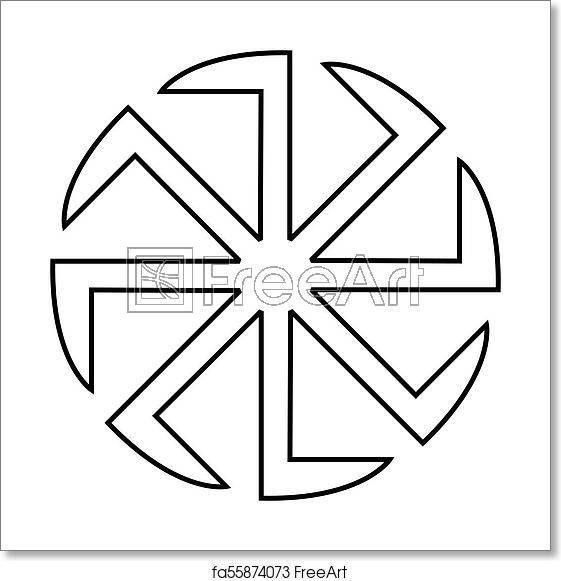 561x581 Free Art Print Of Slavic Slavonis Symbol Kolovrat Sign Sun Icon
