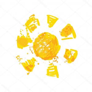 300x300 Photostock Vector Watercolor Sun Rays Flat Icon Closeup Silhouette