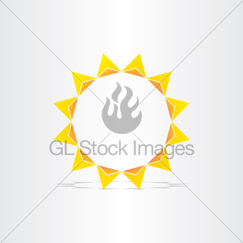 500x500 Stylized Sun Rays Hot Energy Icon Gl Stock Images