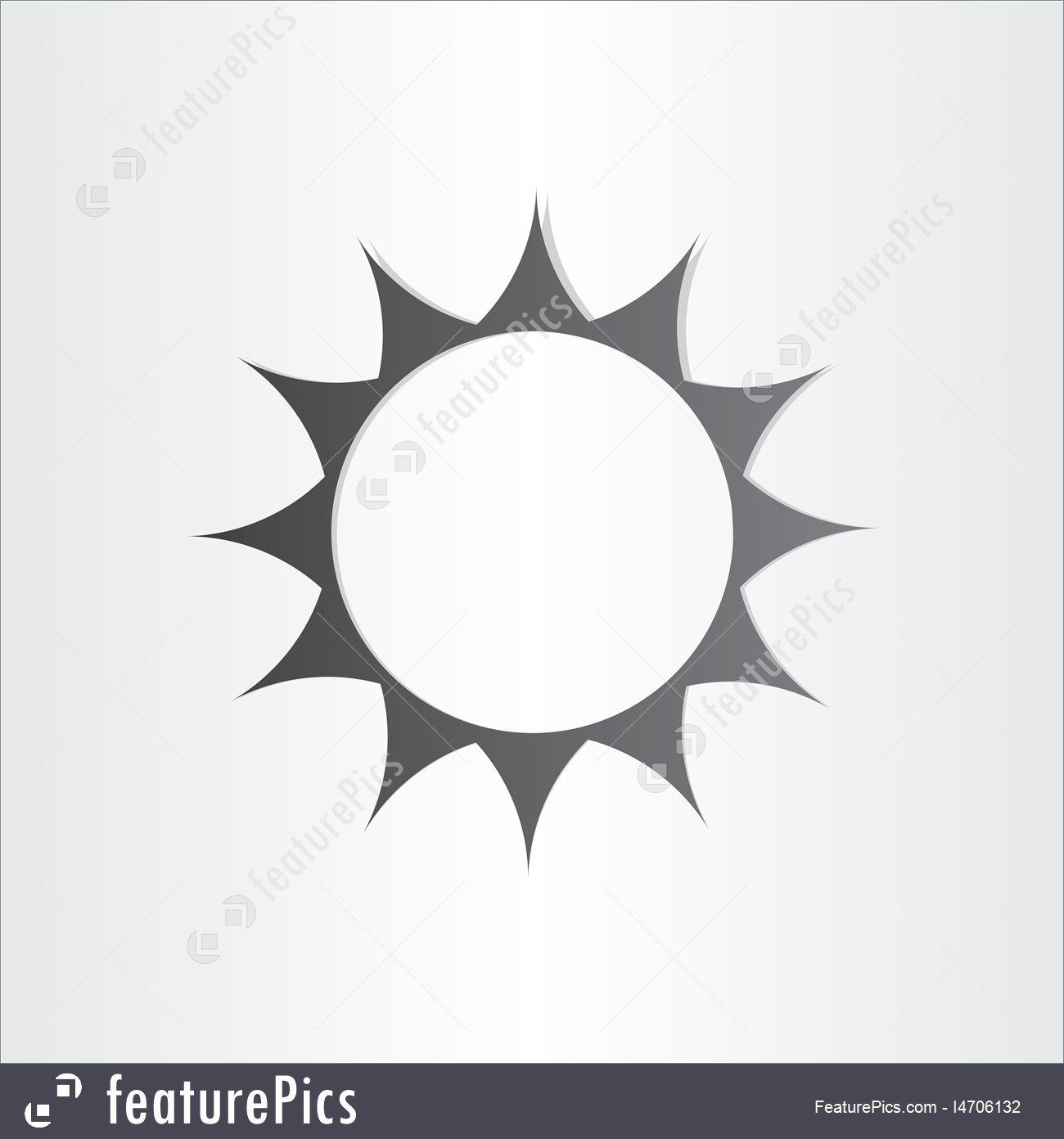 1300x1392 Stylized Sun Rays Summer Icon Illustration