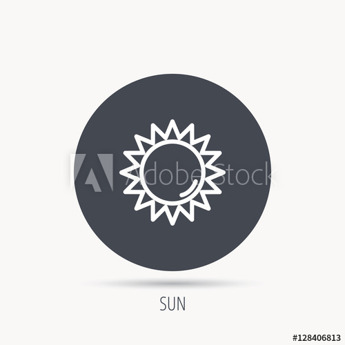 500x500 Sun Rays Icon Summer Sign Hot Weather Symbol Round Web Button