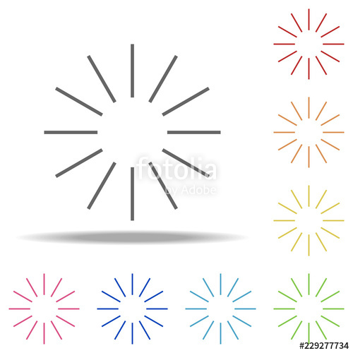 500x500 Loading The Sun Rays Icon Elements Of Loader In Multi Color Style