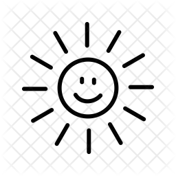 256x256 Sun, Smiling, Day, Hot, Sunny, Weather Icon Of Line Style