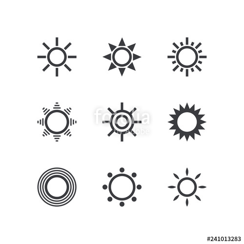 500x500 Sun Icon Set Vector Icon Sun Symbol Yellow Sun Weather Icon