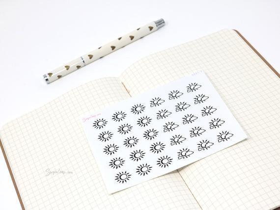 570x428 Sunny Set Weather Icon Planner Stickers Sun Weather Etsy