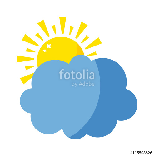 493x500 Vector Sun And Cloud Icon Isolated On Background Sun Weather
