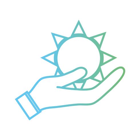 490x490 Line Natural Sun And Normal Weather Icon In The Hand