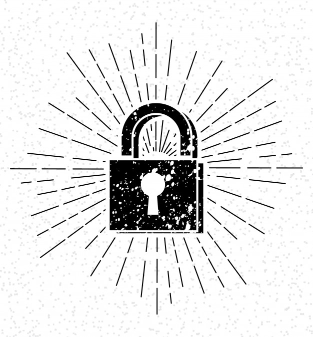 626x675 Lock Vector Icon Symbol With Sunburst On Grunge Background Vector