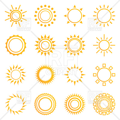 400x400 Set Of Vintage Sunburst Icons Vector Image Of Signs, Symbols, Maps