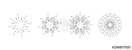 500x191 Sunburst Icon Burst Vector Sunburst Set Linear Style